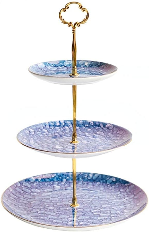 Cake Stand 3 Tiered Round Cupcake Stand Ceramic Food Display Stand Dessert Stand Porcelain Party Birthday Food Server Display Holder Party Food Display