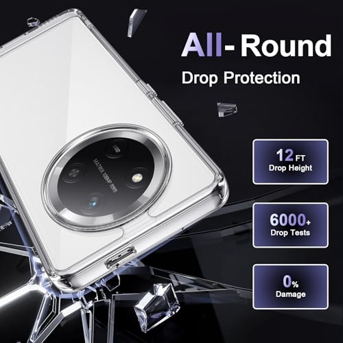 Image of Case for Honor Magic 7 Lite, Military Grade Drop Protection Phone Case, Yellowing Resistant, Anti-Scratch Hard PC Back, Shockproof Hard Ultra-Thin Protective Cover, Clear