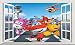 Chicbanners Super Wings Superwings V003 - Adhesivo para Pared (1000 mm de Ancho x 600 mm de Profundidad)