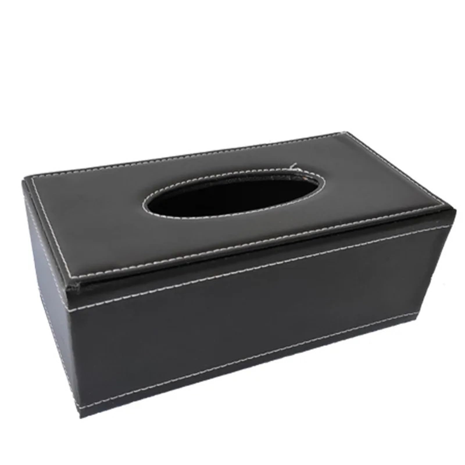 Leather Paper Drawer, Living Room, Household Tissue Box, Creative PU Napkin, Car Mounted For Living Room(Black)