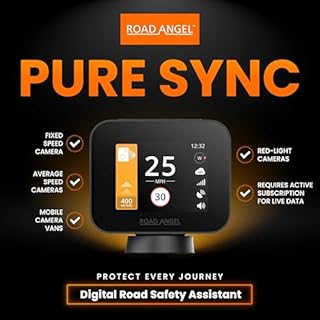 Road Angel Pure Sync Speed Camera Detectors for Cars UK - Road Angel Speed Camera Detector - Subscription Required for Use