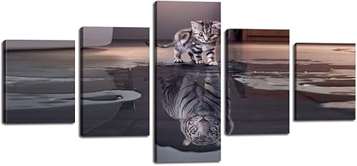 Miniatura 38 de 5 piezas de pintura sobre lienzo ardiente de fénix dibujado en estilo heráldico fuego fénix arte de pared vintage impresiones obras de arte arte