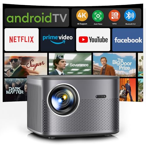 【Netflix/Android TV】 Vidéoprojecteur 4K Auto Focus/Keystone, 26000 Lumens Projecteur 4K, WiFi6...