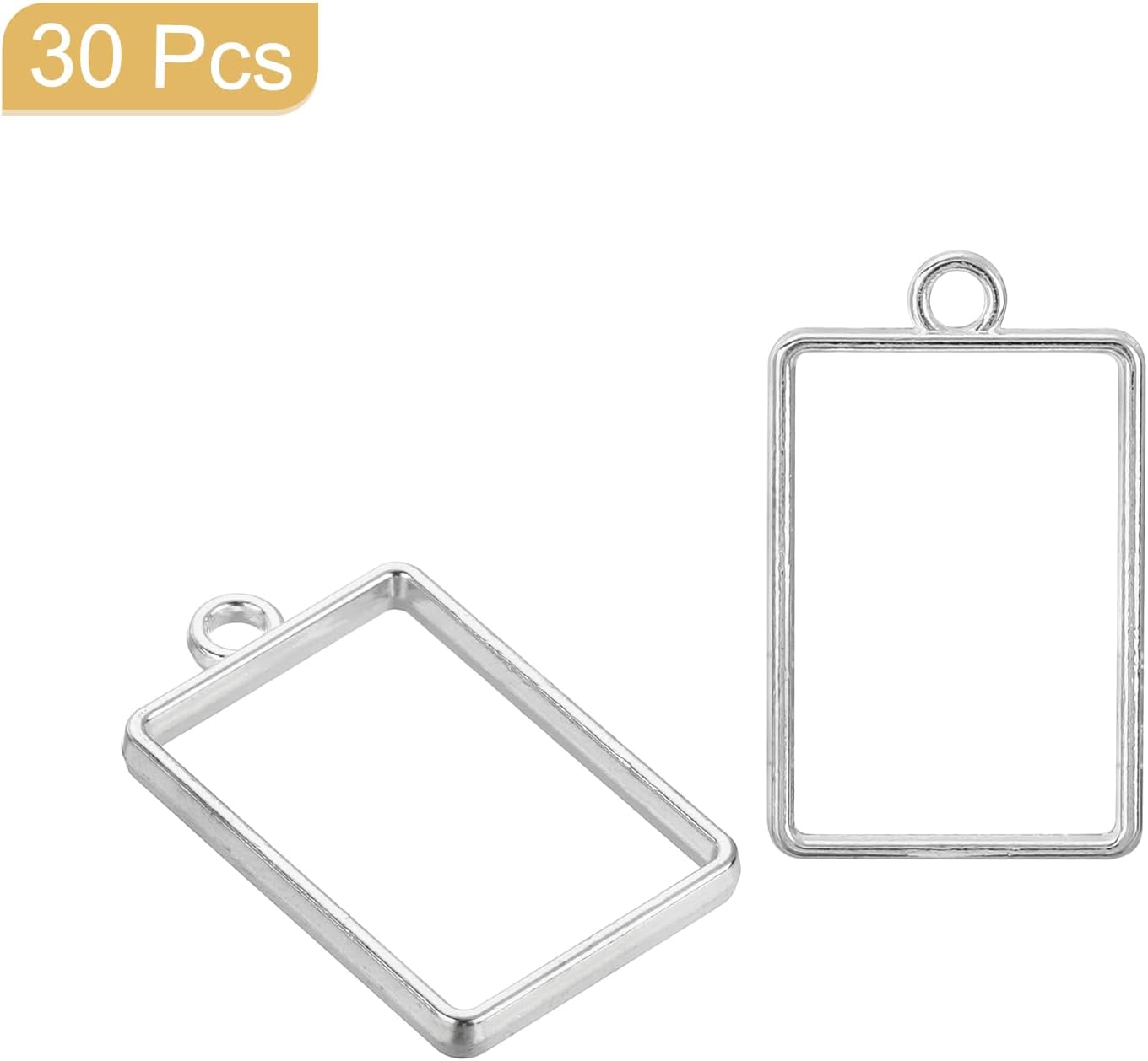 uxcell Open Back Bezel Pendants, Hollow Frame Charm Geometric Blank Tray for Resin Jewelry Making Casting, Necklaces, Bracelets, DIY Crafts - Image 3