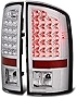 VIPMOTOZ LED Tail Light Lamp For 2007-2008 Dodge RAM 1500 2500 3500 - Metallic Chrome Housing, Driver & Passenger Side