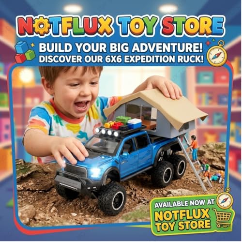 Image of 1:24 Ford Raptor F-150 Camping RV Toy Car - Realistic Diecast Metal Truck with Pullback Action for Kids & Collector Display [Multicolor] [Pack of 1]