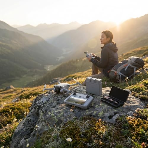 DJI Mini 5 Pro Drone RC2 Fly More Combo Plus Lightweight Camera Aerial UAV Bundle Extended Flight Smart Tracking Portable Kit with 64GB Card Landing Pad More