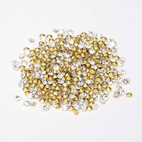 720 Strass In Vetro Grado A - Cabochon 5mm Sfaccettati Per Gioielli E Decorazioni, Jonquil