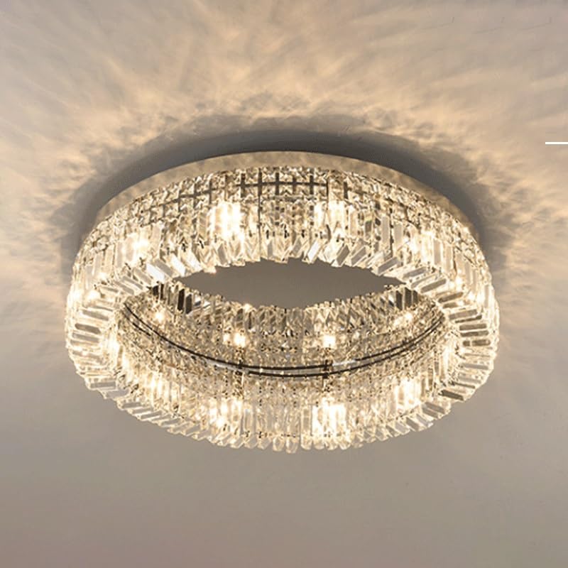 Plafonniers à abat-jour cristal et base E14 pour ambiance tamisée de salle