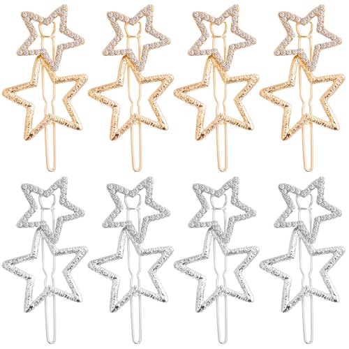 8 piezas pinzas de cabello con estrellas para mujer miniatura 1