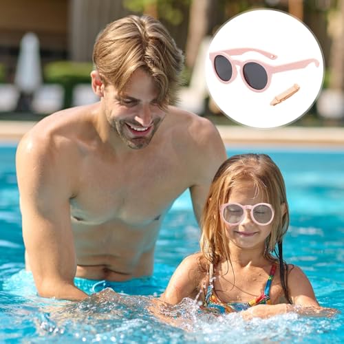 xianshi Kinder Sonnenbrille für Jungen und Mädchen,Baby Sonnenbrille 0-36 Monate Polarisierte für Kleinkinder Baby 0-3 Jahre UV400 Schutz Polarisierte Runde mit Verstellbar Gurt für 0-2 Jahre
