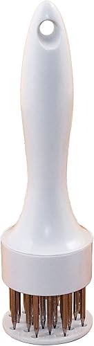 LEM Productos Ablandador redondo de mano, acero inoxidable y plástico, blanco