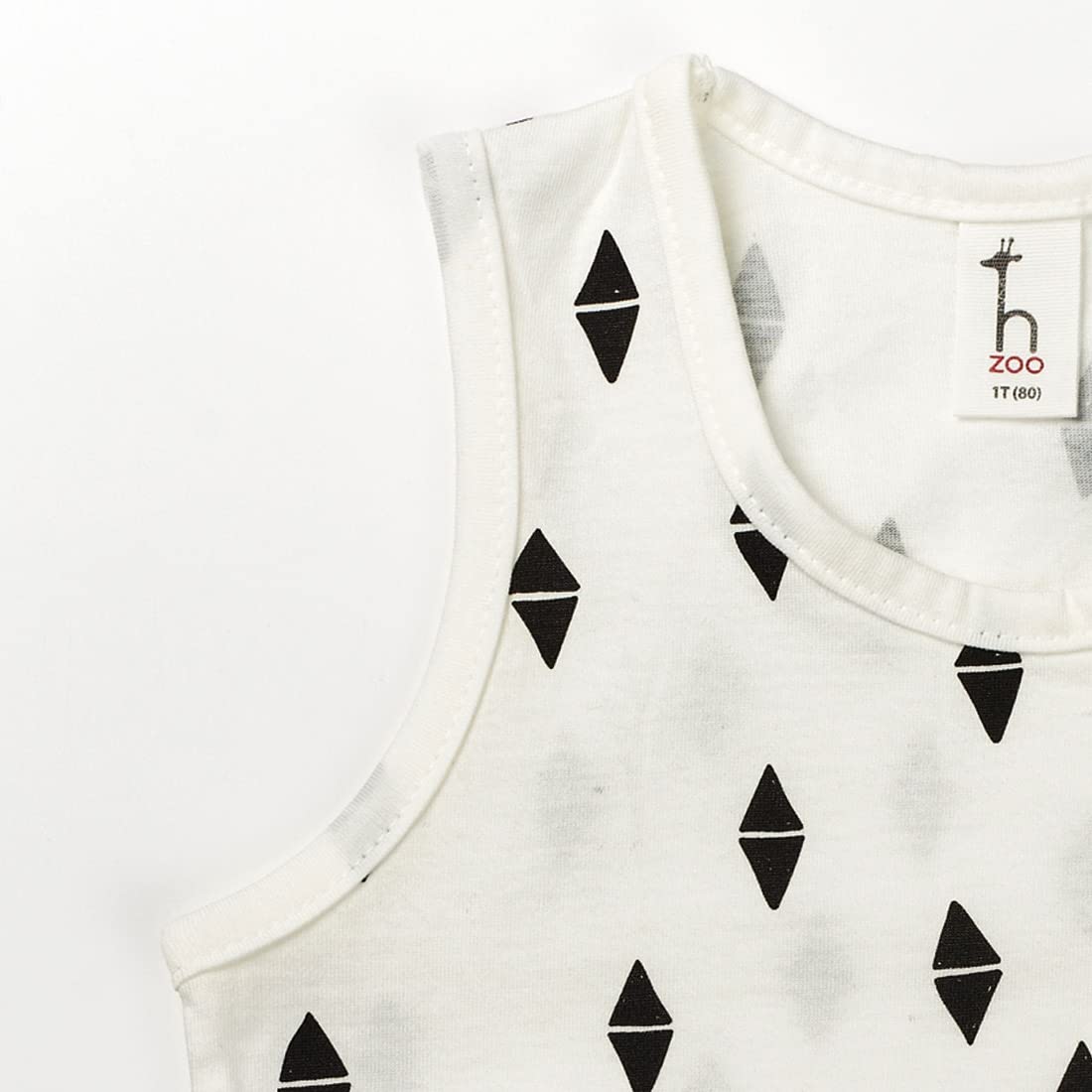 Infant Toddler Baby Boy Girl Organic Cotton Sleeveless T Shirts Tops Clothes (6M, Triangle Printed)