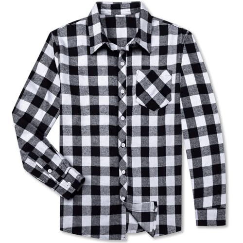 Image of Betusline Boy and Men Button Down Plaid Shirt