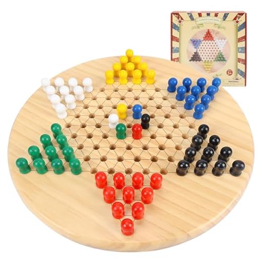 Gothink Chinese Checkers Board Game Toy for Adults Seniors Kids, 11.5 inches Classic Wooden Checkers Game Set, 66 Wooden Pegs in 6 Bright Colors, Fun Family Board Games for All Ages