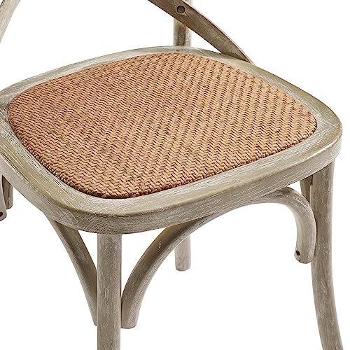 Modway Gear Rustic Modern Farmhouse Elm Wood Rattan Dining Chair In Gray #TOP6