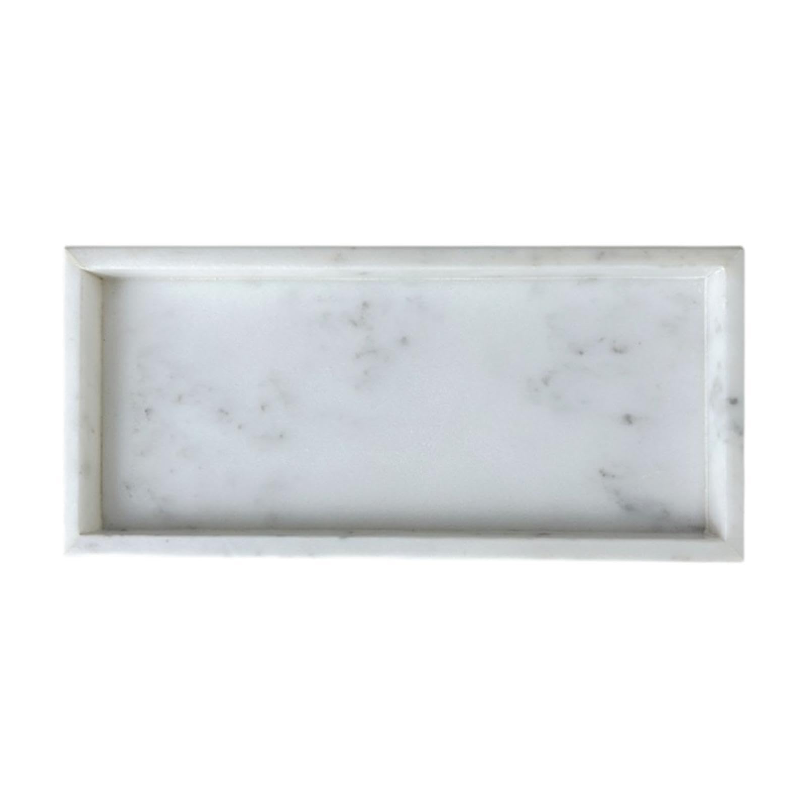 Bandeja de Mármol Elegante Rectangular Organizador para Cosméticos Bandeja de Joyería Bandeja Decorativa para Servir Adecuada para Armario de Ropa, White a, Individual
