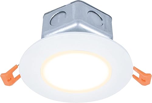 Ultralux Moderna lámpara LED empotrable de 5 pulgadas (4 pulgadas) con cable directo regulable con caja J, 500 lúmenes 3000K, blanco minimalista +