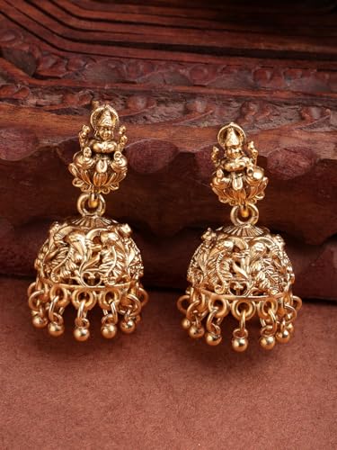 Image of Shining Diva Fashion Stylish Fancy Pearl Choker Traditional Jewellery Set for Women | Temple Necklace Set | Festive Wedding Party Necklace | 22k Gold Plated | Just Like Original Gold Jewellery