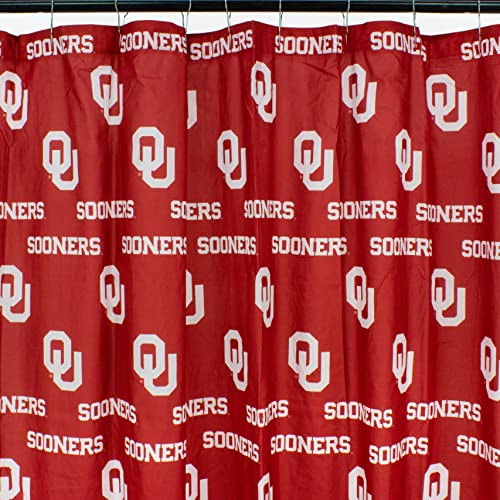 Image of College Covers Everything Comfy Oklahoma Sooners Bright and Colorful Shower Curtain Cover 70 inch x 72 inch