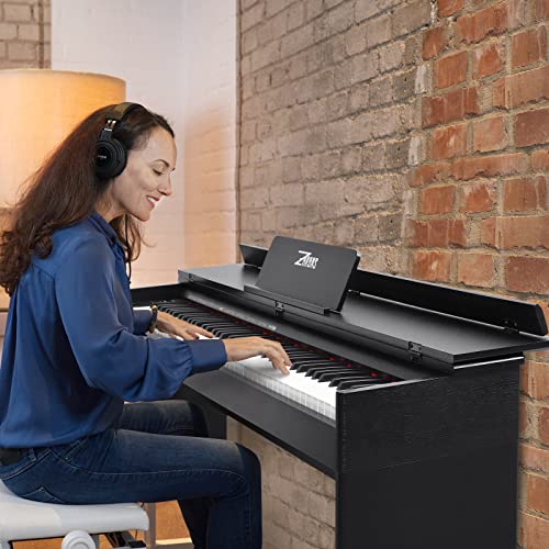 Zhruns Digital Piano 88 Key Full-Size Weighted Keyboard Piano,Mp3 Function, Remote Control, Power Supply, 3 Pedals, Midi/Headphone/Audio Output Feature, Suitable For Beginners/Adults #TOP5