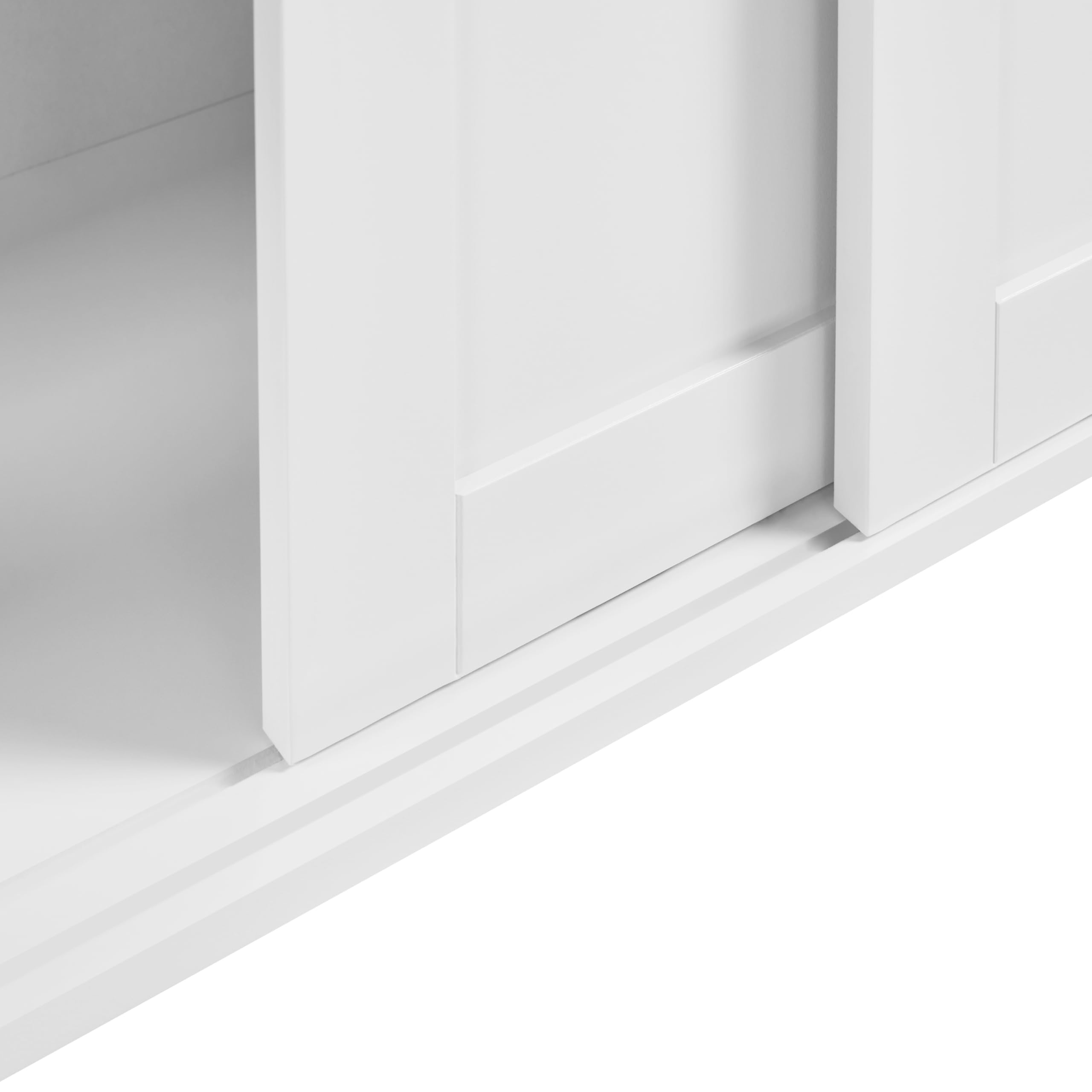 Yaheetech Credenza Mobile da Cucina Bianco con 2 Ante Scorrevoli Salvaspazio e Ripiano Regolabile in Legno Mobiletto TV da Salotto Soggiorno 106,7 x 33 x 63 cm