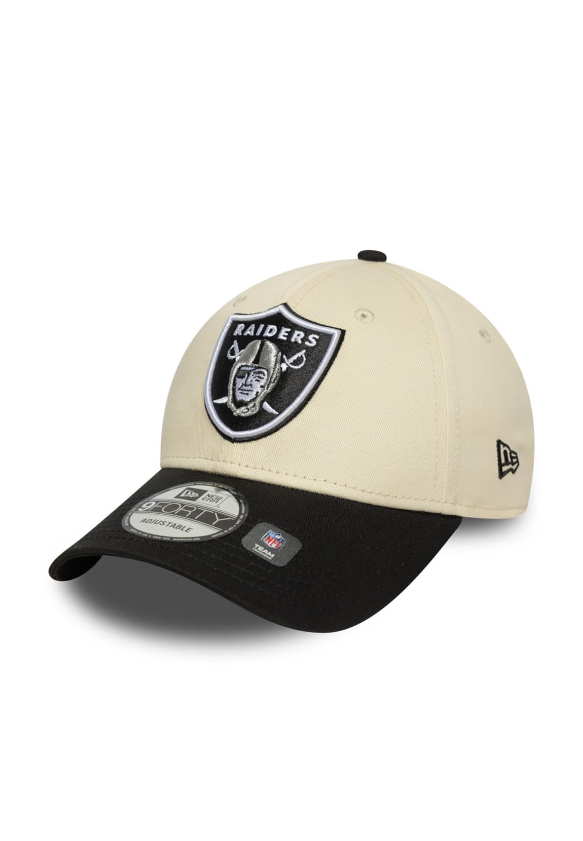 New Era Adult's 9Forty Wordmark NFL Las Vegas Raiders Baseball Cap Hat Light Beige