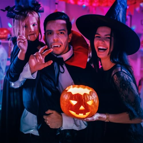 Creatrek Pumpkin Lights with Remote, Battery Operated Jack O Lantern Lights for Pumpkins, Halloween Decor, Puck, Bathtub, Hot Tub, Party, 4 Pack - image 7