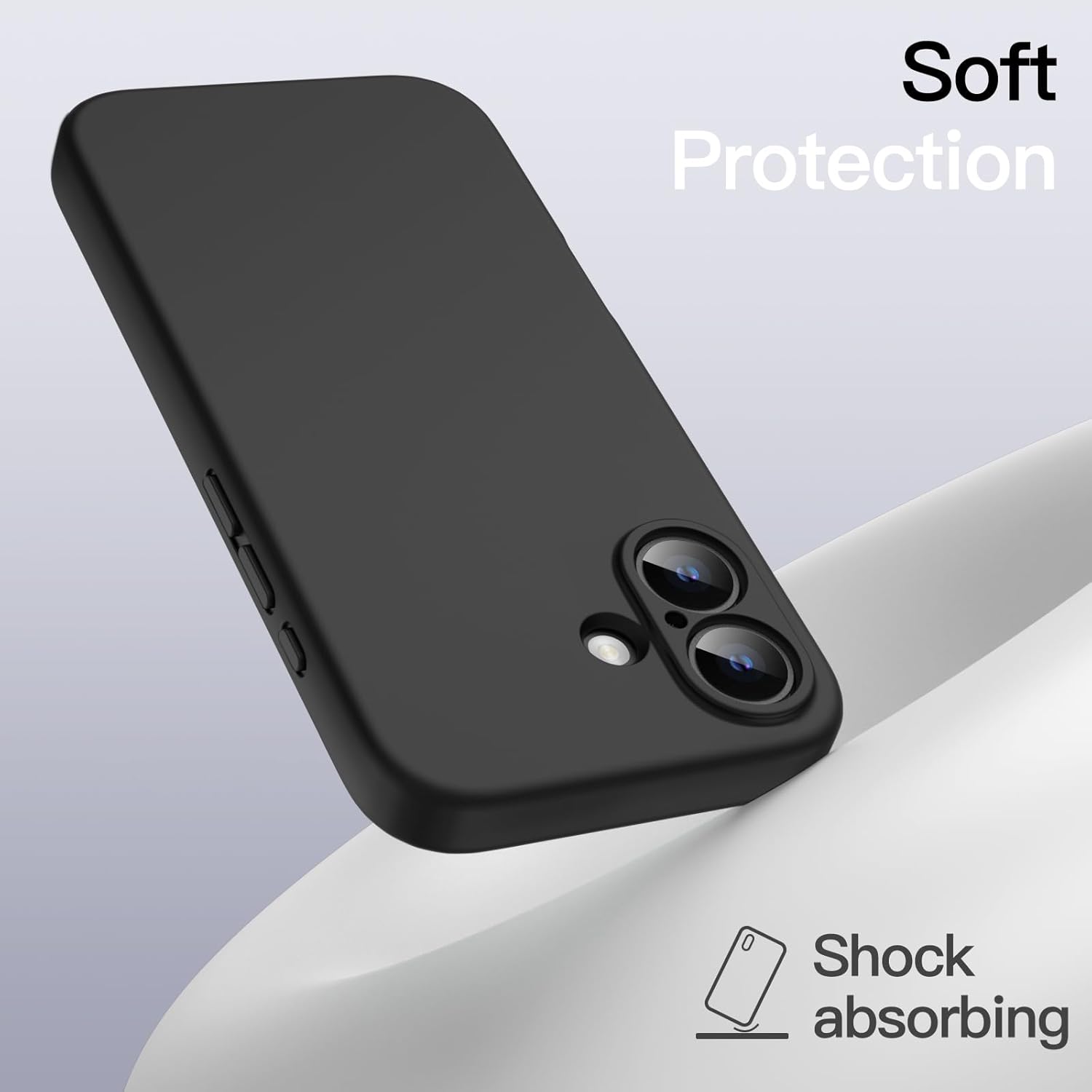 JETech Magnetic Silicone Case for iPhone 16 6.1-Inch, Compatible with MagSafe, Silky Soft Touch, Shock Absorbing Phone Cover with Camera Lens Full Protection (Black) - Image 5