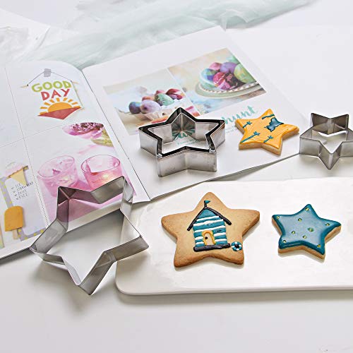 Surgehai Star Cookie Cutter Set, 4-Piece Stainless Steel Stars Cutters #TOP4