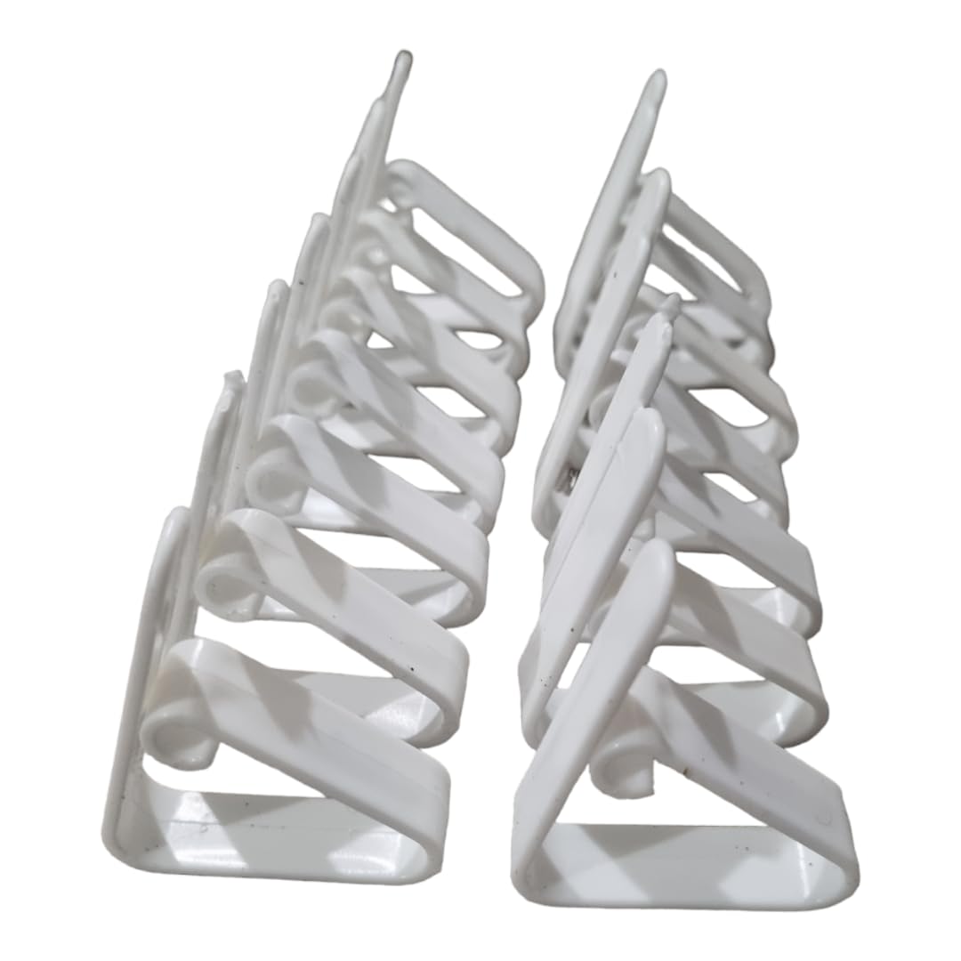 Set de 14 Pinces Clips Nappes Blanches - Pinces à Nappes en Plastique 4.5 cm - Robustes et Polyvalentes