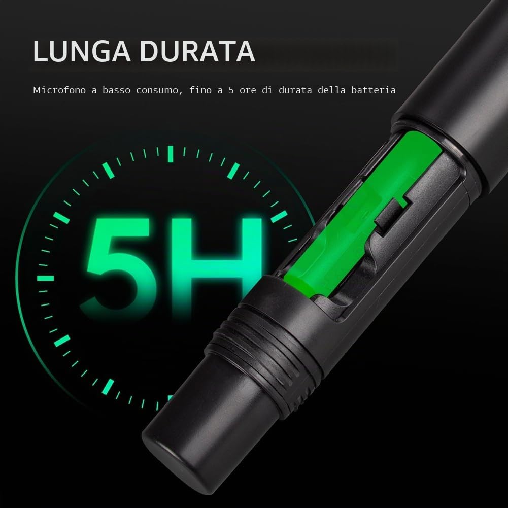 VM304 Audio Microfonico Wireless A 4 Canali Microfono Portatile Portata 80M per Karaoke Canto Set Portatile Spina UE