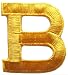 [Single Count] Custom and Unique (1 3/4" inches) American Alphabet Bold Letter B Logo Iron On Embroidered Applique Patch {Yellow}