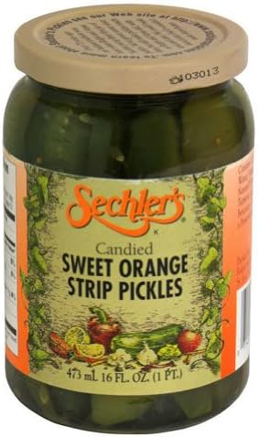 Sechler's Candied Sweet Orange Strip Pickles, 16 Ounce (Pack of 6)