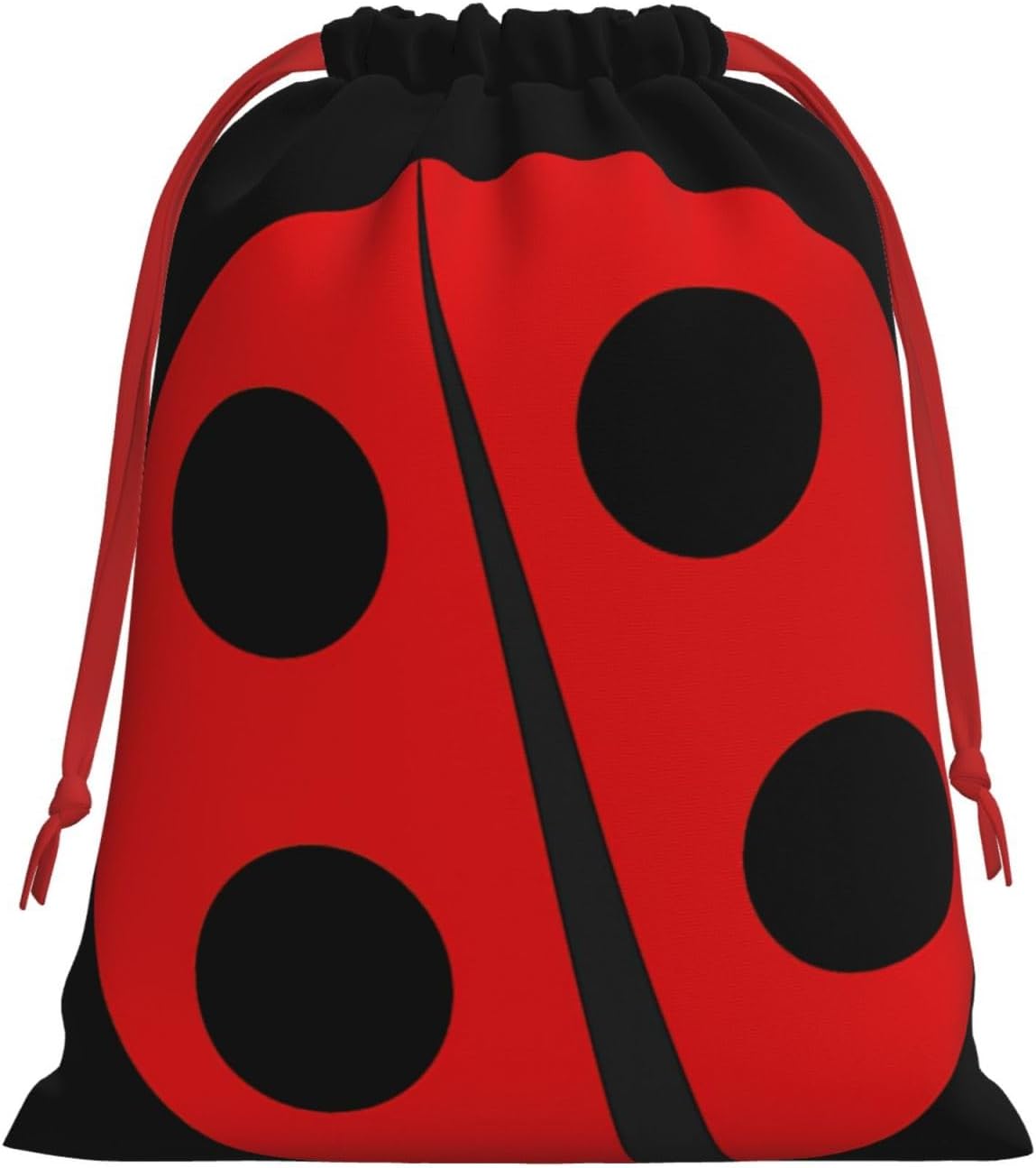 Ladybug Print Plush Gift Bags With Drawstring, Reusable Gift Wrap For Christmas, Wedding, Party -Size M