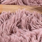 Paco Home Hochflor Teppich Rund Wohnzimmer Schlafzimmer rutschfest Shaggy Modern Flauschig Einfarbig Langflor Kunstfell, Grösse:80 cm Rund, Farbe:Alt-Rosa