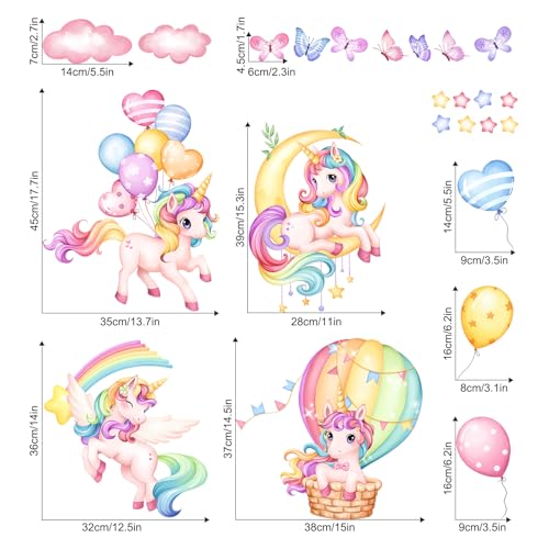 Vinilo decorativo unicornio arcoíris para pared miniatura 6