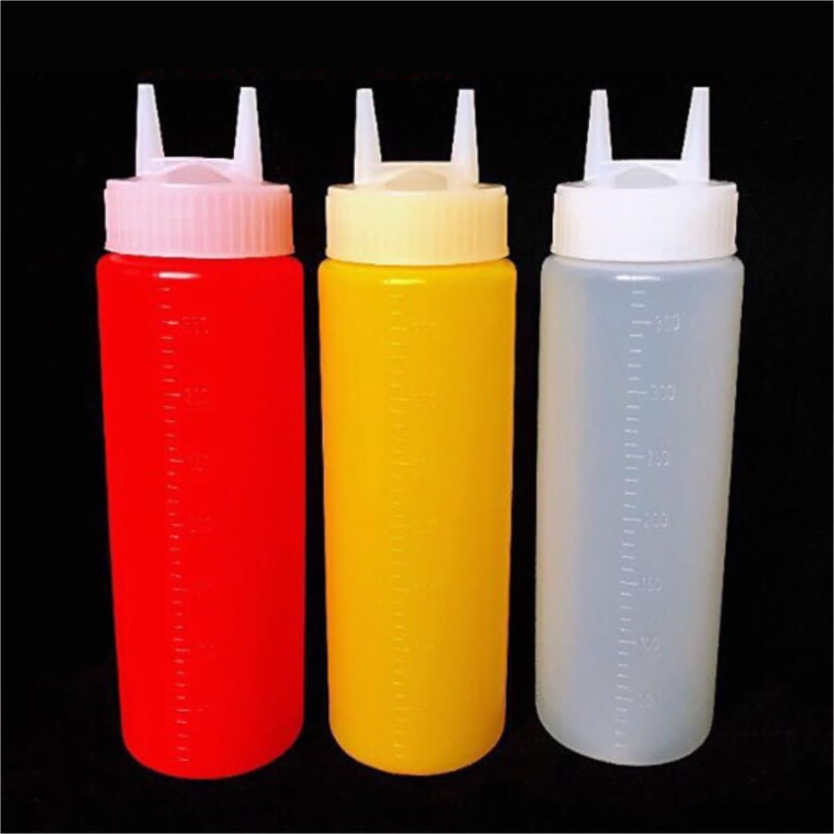 Squeeze Bottle Sauce Jam Squeeze Pot Salad Oil Seasoning Household Plastic Bottle 5 Pack Dinnerware(Red,500ml)