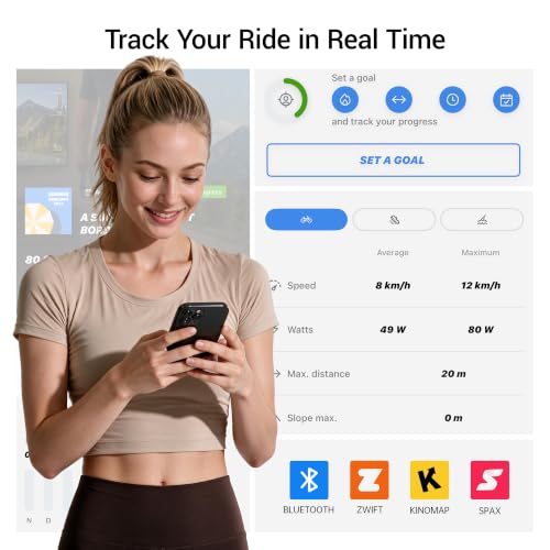 CURSOR Exercise Bike, Magnetic Friction Stationary Bikes for Home with APP - image 2