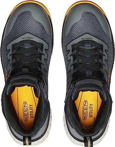 KEEN Utility Men's Arvada Mid Height Composite Toe Breathable Industrial Work Sneakers, Black/Keen Yellow, 10.5 | Image 4