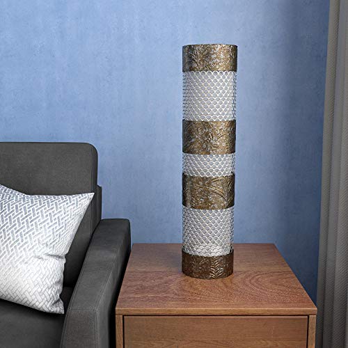 Cosco Outdoor Living "Outdoor Garden Column With Multi-Colored Light And Remote, Steel, 24"" Height, Silver #TOP6