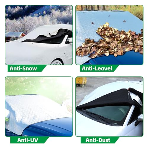 Image of HAPPYHORSE Snow Windshield Snow Cover for Fiat 500 Abarth 2010-2023 Winter Snow Frost Car Windshield Cover Accessories