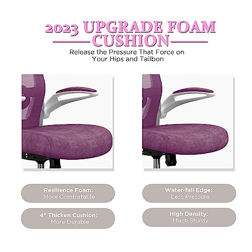 Mimoglad Office Chair, High Back Ergonomic Desk Chair With Adjustable Lumbar Support And Headrest, Swivel Task Chair With Flip-Up Armrests For Guitar Playing, 5 Years Warranty #TOP3