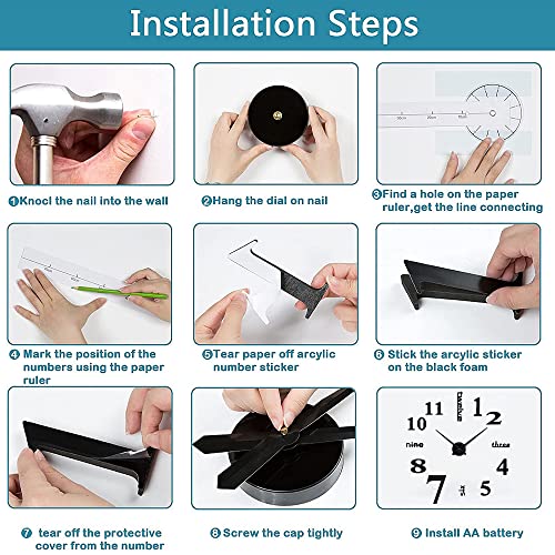 Mein HERZ Senza Telaio Orologio da Parete Grande