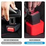 2 Stück Auto Gurtschloss Halterung, Sicherheitsgurt Halter für Einfaches Anschnallen, Auto Assistent Zubehör für Autos, Rot