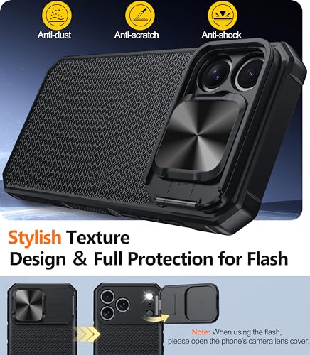 Image of Magnetic for iPhone 17 Pro Max Case [Slide Camera Cover] [Compatible with Magsafe] [Kickstand] [Military Grade Protection] Shockproof Rugged Case for iPhone 17 Pro Max,Black