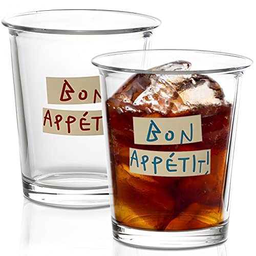YY Vintage Water Glasses Set of 2, 300ml Drinking Glasses for Cocktail, Whiskey, Juice