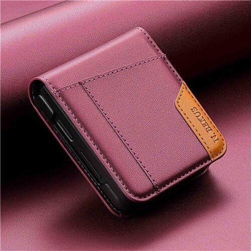 Étui Samsung Galaxy Z Flip 3 noir avec portefeuille cuir