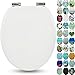 Produktbild SANFINO® Premium WC Sitz mit Absenkautomatik  hochwertige Toilettendeckel aus Holz, viele bunte Motive, hoher Sitzkomfort, einfache Montage inklusive Montageanleitung  "White"