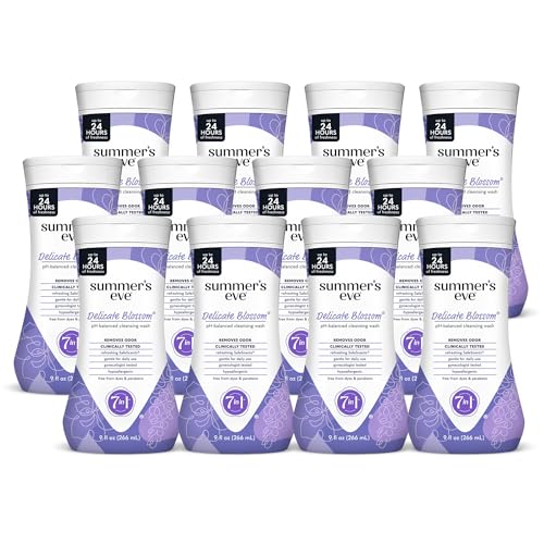 Summer's Eve Delicate Blossom Daily Refreshing All Over Feminine Body Wash, Removes Odor, Feminine Wash pH Balanced, 9 fl oz, 12 Pack